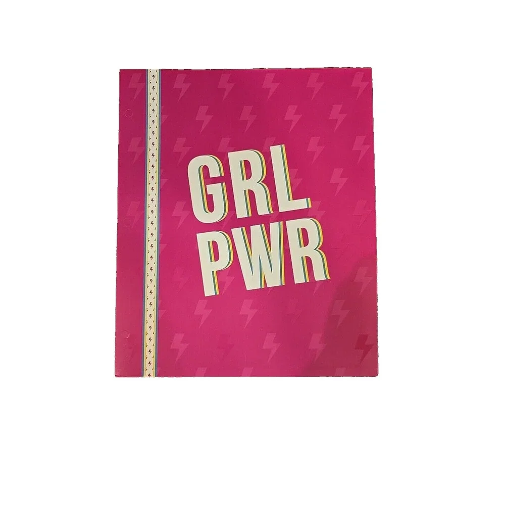 Top Flight 2-Pocket School Folders Pink Pop Art‎ Girl Power Rebel 4 Pack
